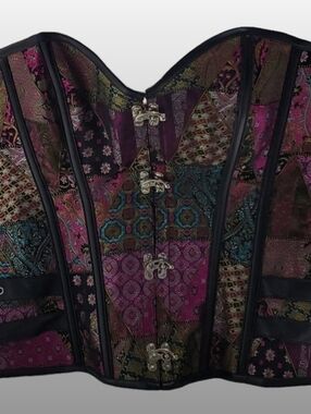 Steampunk Patchwork Purple Corset